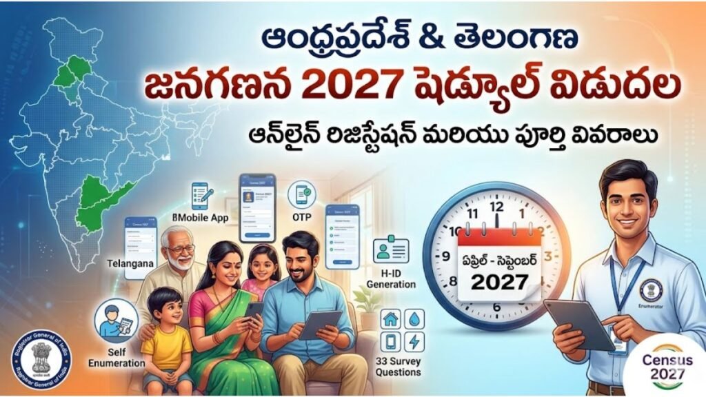 2027 జనగణన షెడ్యూల్ విడుదల: రిజిస్ట్రేషన్ పూర్తి | వివరాలు ఇవే! | Census 2027 Schedule 4 Census 2027 Schedule AP Telangana
